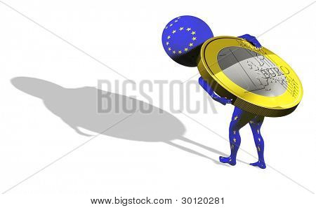 3D prcek v UE vlajku nést 1 euro