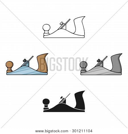 Jack Plane Icon In Cartoon, Black Style Isolated On White Background. Sawmill And Timber Symbol Stoc
