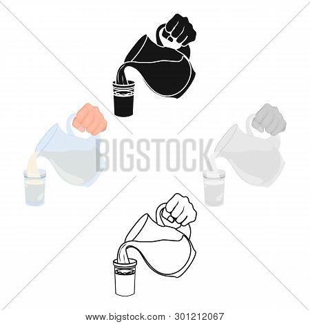 Dairy Product In A Jug. Food Single Icon In Cartoon, Black Style Vector Symbol Stock Illustration We