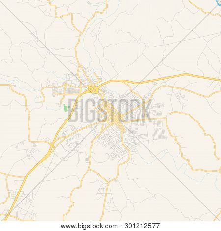 Empty Vector Map Of San Cristóbal, San Cristóbal, Dominican Republic, Printable Road Map Created In 