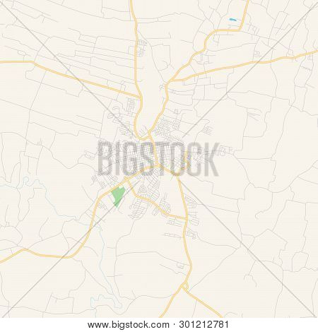 Empty Vector Map Of Moca, Espaillat Province, Dominican Republic, Printable Road Map Created In Clas