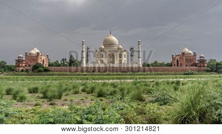 View Of Taj Mahal From The River Yamuna