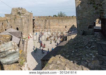 Smederevo, Serbia, May 03, 2019 : The Courtyard Of The Smederevo Fortress, Standing On The Banks Of 