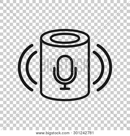 Voice Assistant Icon In Transparent Style. Smart Home Assist Vector Illustration On Isolated Backgro