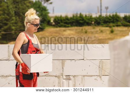 Woman Working With Airbricks