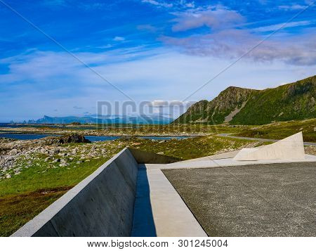 Bukkekjerka Rest Stop Location, Viewing Point. Andoya Island Vesteralen Archipelago, Norway.