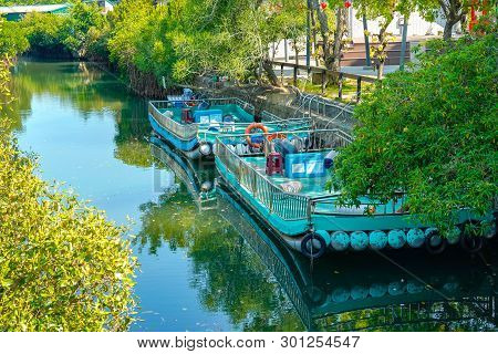 Tainan, Taiwan - April 13, 2019 : Sicao Green Tunnel Ecological Park. Tainan, Taiwan.