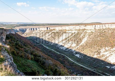 Biyuk-ashlama-dere Gorge In Crimean Mountains Chufut-kale, Bakhchisaray, Crimea On Landscape View Ba