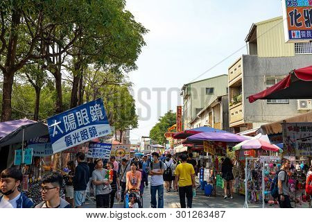 Tainan, Taiwan - April 13, 2019 :  Anping Old Street ( Yanping Street ). A Historic Street In Anping