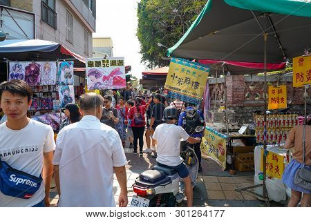 Tainan, Taiwan - April 13, 2019 :  Anping Old Street ( Yanping Street ). A Historic Street In Anping