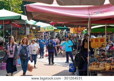 Tainan, Taiwan - April 13, 2019 :  Anping Old Street ( Yanping Street ). A Historic Street In Anping