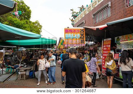 Tainan, Taiwan - April 13, 2019 :  Anping Old Street ( Yanping Street ). A Historic Street In Anping