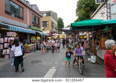 Tainan, Taiwan - April 13, 2019 :  Anping Old Street ( Yanping Street ). A Historic Street In Anping