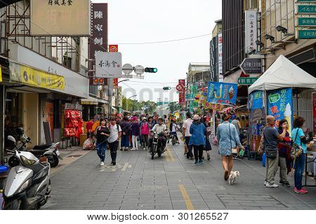 Tainan, Taiwan - April 13, 2019 :  Anping Old Street ( Yanping Street ). A Historic Street In Anping