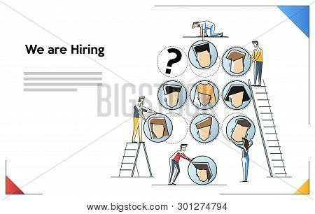 Vector Business Graph, Open Vacancy, Business Company Is Looking For An Employee For A Job, Flat Lin