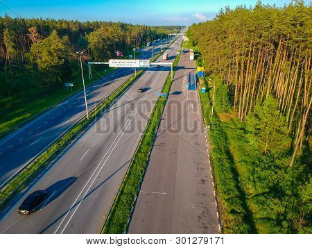 Kiev, Ukraine - May 17, 2019: Route E95 Kiev Direction Zhytomyr