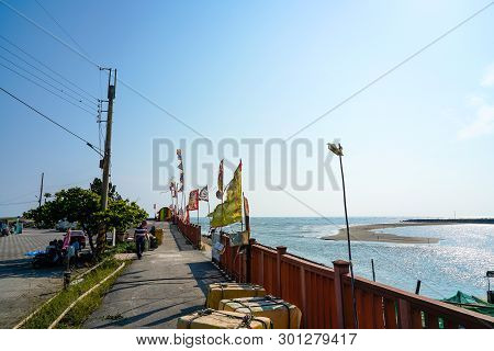 Tainan, Taiwan - April 11, 2019 :  Luermen River Estuary (natural Defense Of The Capital) At Taijian