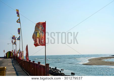 Tainan, Taiwan - April 11, 2019 :  Luermen River Estuary (natural Defense Of The Capital) At Taijian