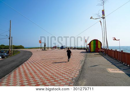 Tainan, Taiwan - April 11, 2019 :  Luermen River Estuary (natural Defense Of The Capital) At Taijian
