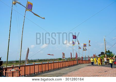 Tainan, Taiwan - April 11, 2019 :  Luermen River Estuary (natural Defense Of The Capital) At Taijian