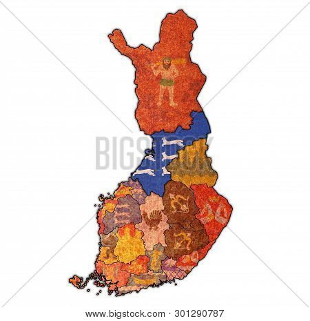 Northern Ostrobothnia Region With Flag