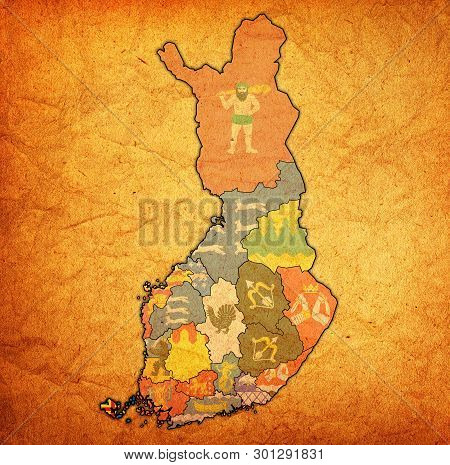Aaland Region With Flag