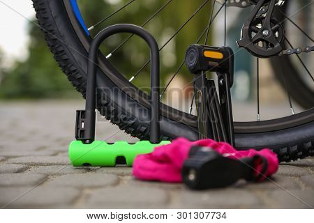 Bicycle Locks. Bicycle U- Lock. Bike Protection