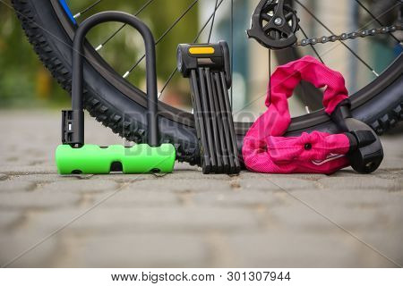 Bicycle Locks. Bicycle U- Lock. Bike Protection