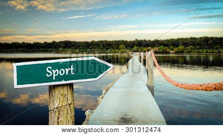 Street Sign The Direction Way To Sport