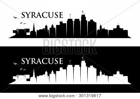 Syracuse Skyline - New York, United States Of America, Usa - Vector Illustration