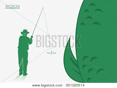 Fisherman Silhouette - Vector Illustration - Vector