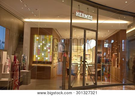 New York, Ny  Apr 14: Hermes Store At Brookfield Place In Manhattan, New York, As Seen On April 14, 
