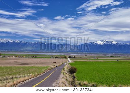 Tremonton And Logan Valley Landscape Views From Highway 30 Pass, Including Fielding, Beaverdam, Rive