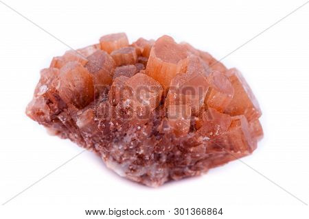 Macro Mineral Stone Aragonite On White Background