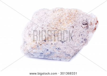 Macro Mineral Celestite Stone On A White Background