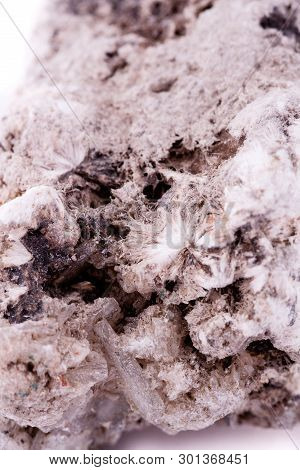 Macro Mineral Phlogopite Stone On A White Background