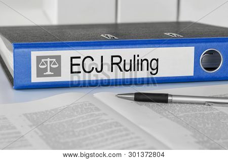 A Blue Folder With The Label Ecj Ruling