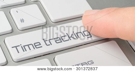 A Keyboard With A Labeled Button - Time Tracking