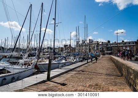 Paimpol, France - July 28, 2018: Sailing Boats In The Marine Of The Port Of Paimpol