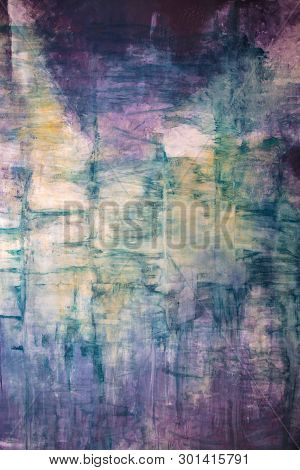 Creative Abstract Drawing In Different Bright Colors Made By Paints
