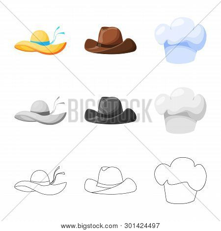 Vector Design Of Clothing And Cap Icon. Set Of Clothing And Beret Vector Icon For Stock.