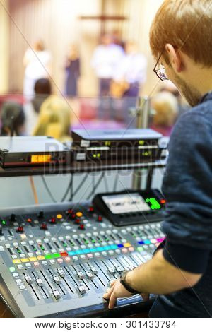 Church Sound Mixing Station During Ceremony Sunday