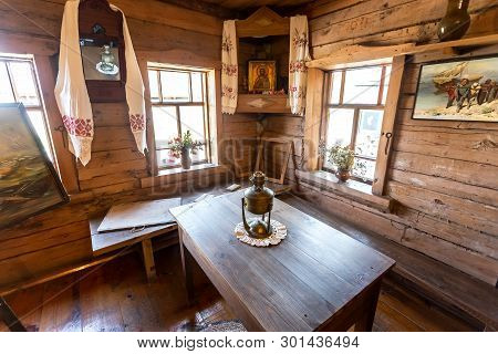 Shiryaevo, Samara, Russia - May 11, 2019: Interior Of The House Museum Of Famous Painter Ilya Repin 