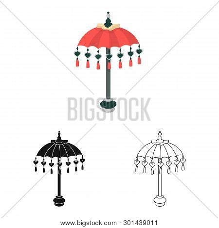 Vector Illustration Of Beach And Umbrella Icon. Set Of Beach And Water Vector Icon For Stock.