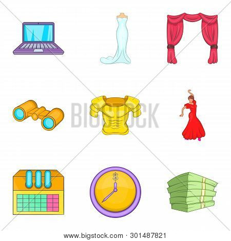 Cultural Centre Icons Set. Cartoon Set Of 9 Cultural Centre Icons For Web Isolated On White Backgrou