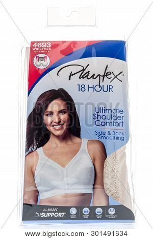 Winneconne, Wi -  5 May 2019 : A Package Of Playtex Bra On An Isolated Background