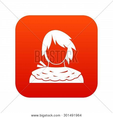 Male Shorn Icon Digital Red For Any Design Isolated On White Illustration