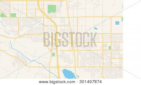 Empty Vector Map Of Palmdale, California, Usa, Printable Road Map Created In Classic Web Colors For 