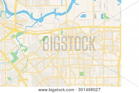 Empty Vector Map Of Pasadena, Texas, Usa, Printable Road Map Created In Classic Web Colors For Infog