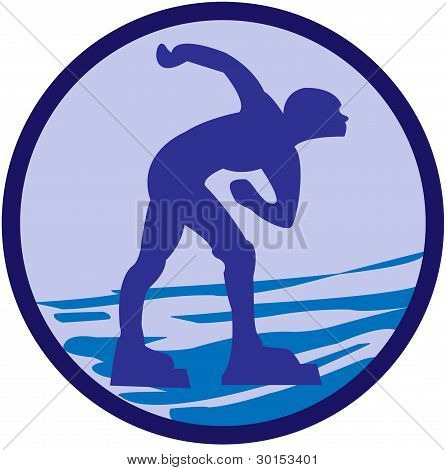 Das Emblem mit einem SchlittschuhlÃ¤ufer